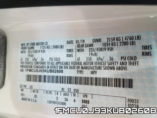 1FMCU0J93KUB02608 фото 2
