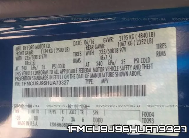 1FMCU9J96HUA73327 фото 10