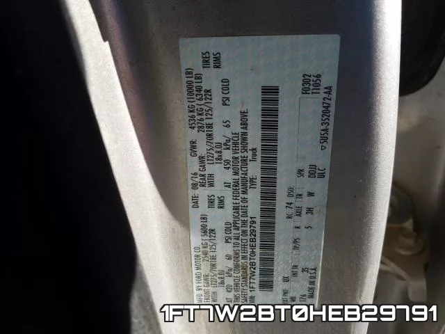1FT7W2BT0HEB29791 фото 2