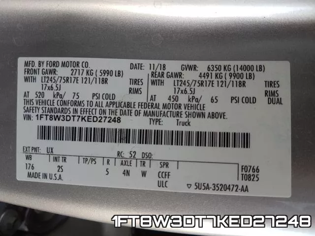 1FT8W3DT7KED27248 фото 2