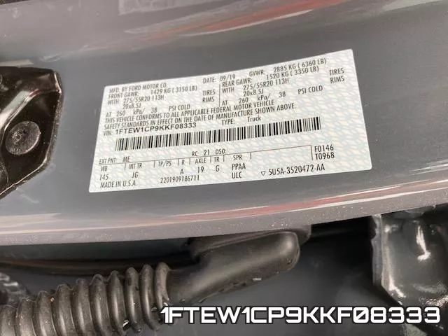 1FTEW1CP9KKF08333 фото 2