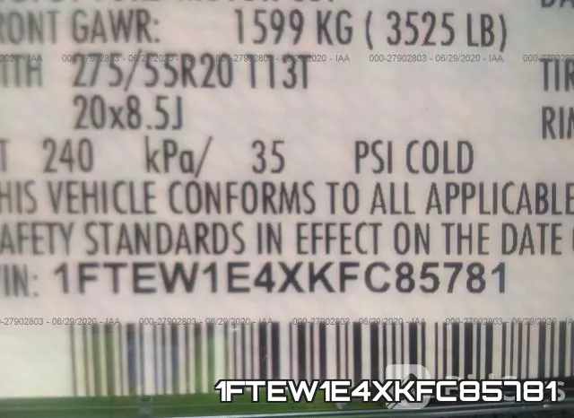 1FTEW1E4XKFC85781 фото 10
