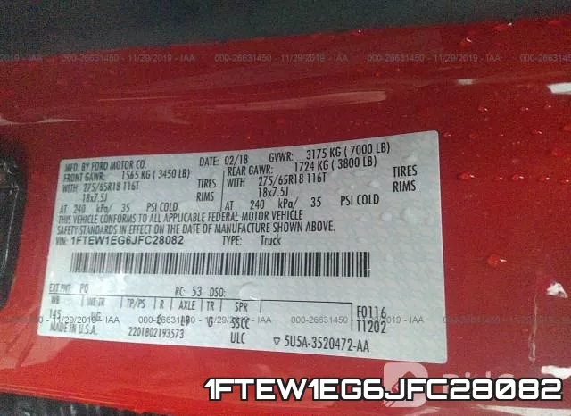 1FTEW1EG6JFC28082 фото 10