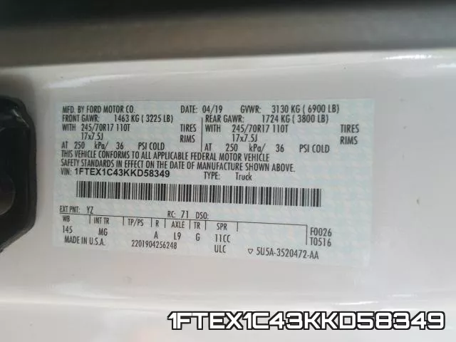 1FTEX1C43KKD58349 фото 2