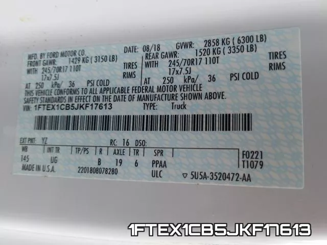 1FTEX1CB5JKF17613 фото 2