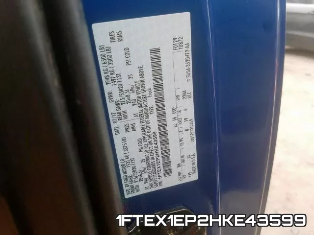 1FTEX1EP2HKE43599 фото 2