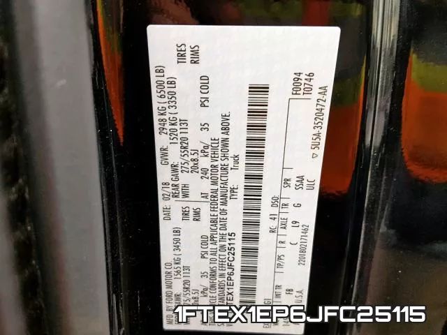 1FTEX1EP6JFC25115 фото 2