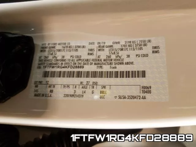 1FTFW1RG4KFD28889 фото 2