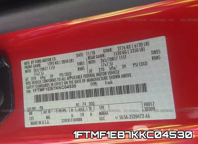 1FTMF1EB7KKC04530 фото 10