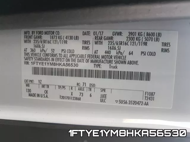 1FTYE1YM8HKA56530 фото 2
