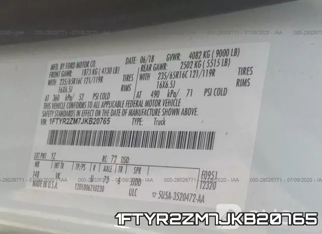 1FTYR2ZM7JKB20765 фото 10