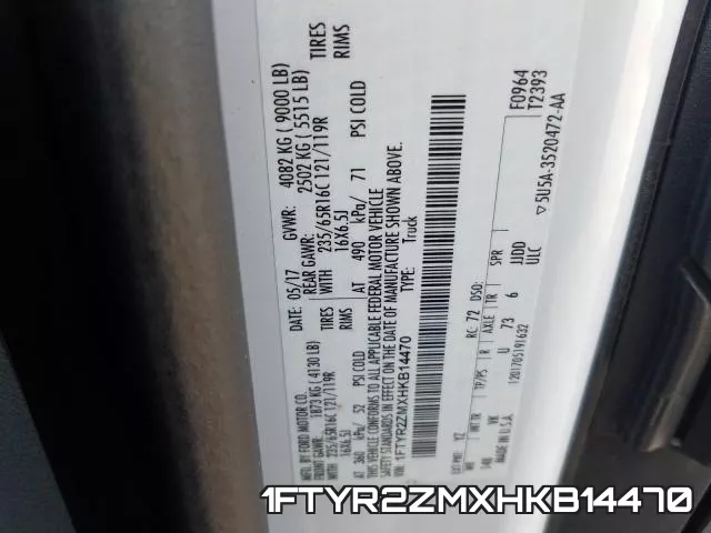 1FTYR2ZMXHKB14470 фото 2