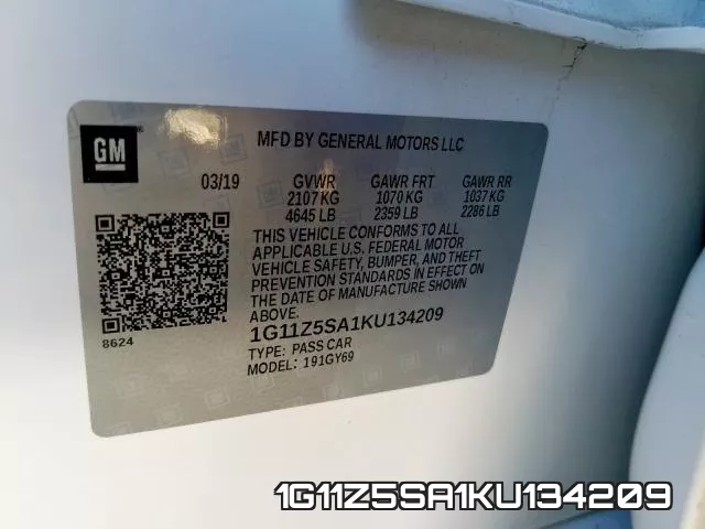 1G11Z5SA1KU134209 фото 2