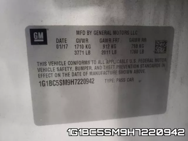 1G1BC5SM9H7220942 фото 2