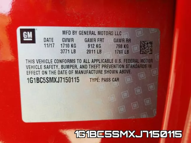 1G1BC5SMXJ7150115 фото 2