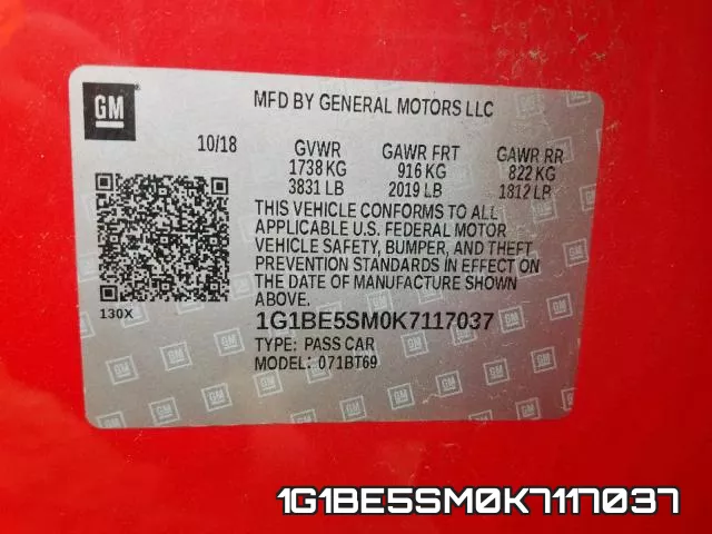 1G1BE5SM0K7117037 фото 2