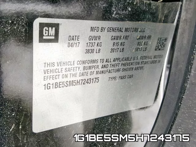 1G1BE5SM5H7243175 фото 2