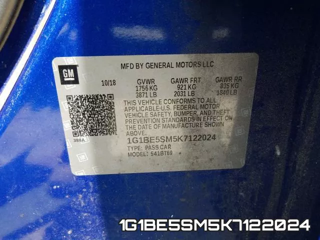 1G1BE5SM5K7122024 фото 2