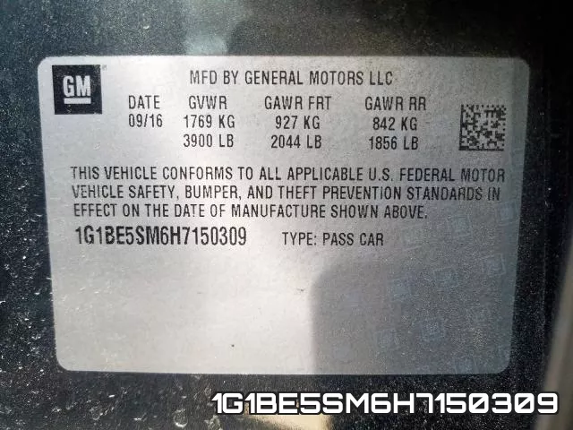 1G1BE5SM6H7150309 фото 2