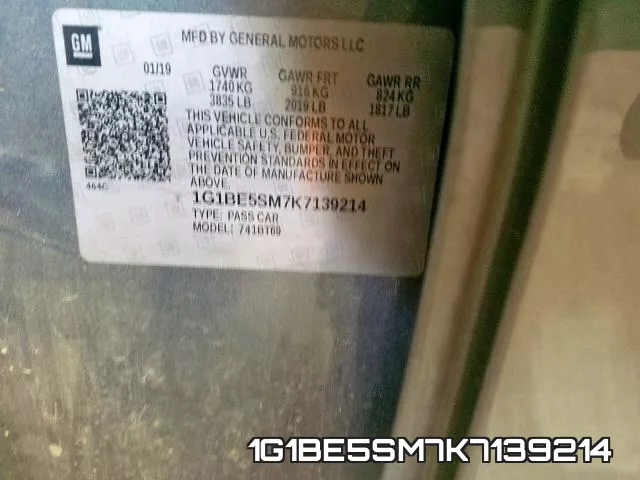 1G1BE5SM7K7139214 фото 2