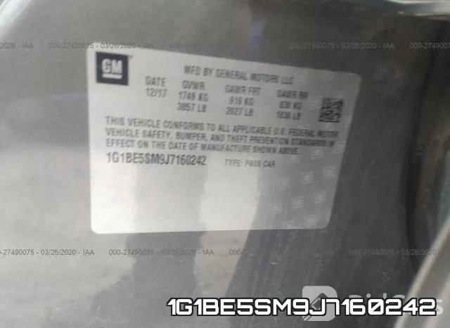 1G1BE5SM9J7160242 фото 10
