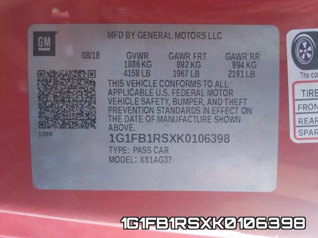 1G1FB1RSXK0106398 фото 2