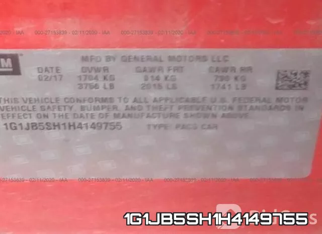 1G1JB5SH1H4149755 фото 10