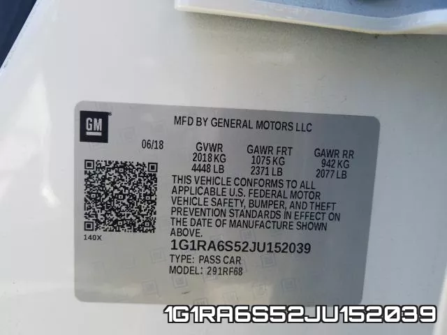 1G1RA6S52JU152039 фото 2