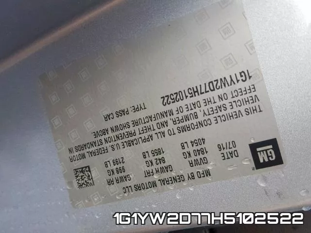 1G1YW2D77H5102522 фото 2