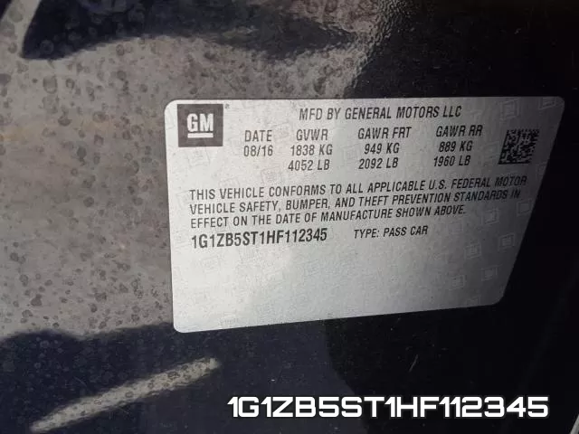 1G1ZB5ST1HF112345 фото 2