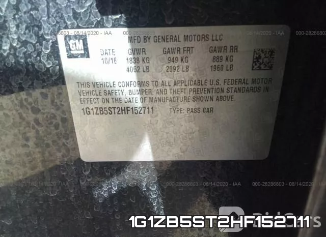 1G1ZB5ST2HF152711 фото 10