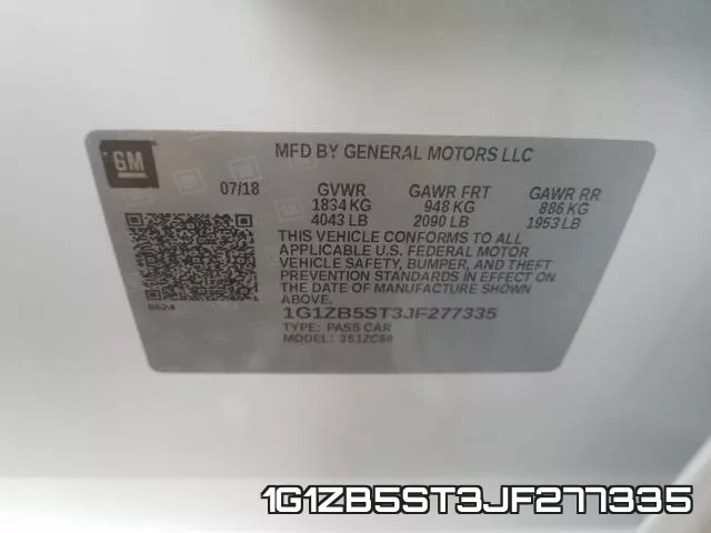 1G1ZB5ST3JF277335 фото 2