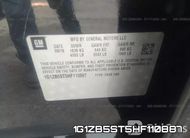1G1ZB5ST5HF110887 фото 10