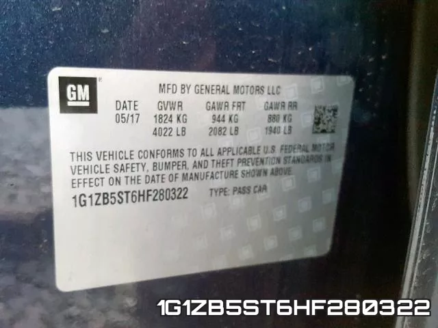 1G1ZB5ST6HF280322 фото 2