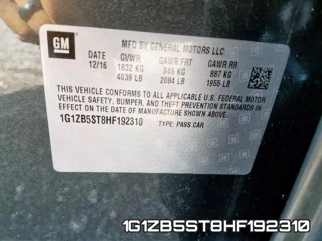 1G1ZB5ST8HF192310 фото 2