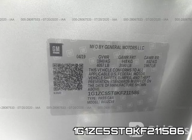 1G1ZC5ST8KF211586 фото 10