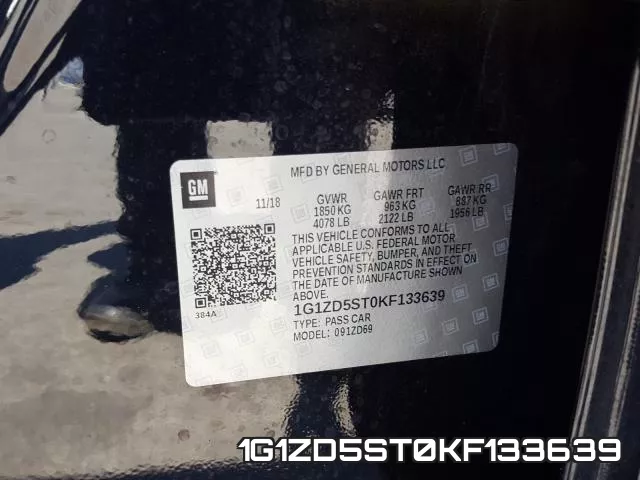 1G1ZD5ST0KF133639 фото 2