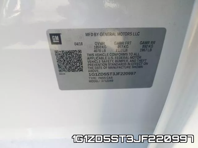 1G1ZD5ST3JF220997 фото 2