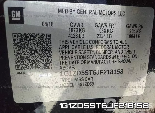 1G1ZD5ST6JF218158 фото 10