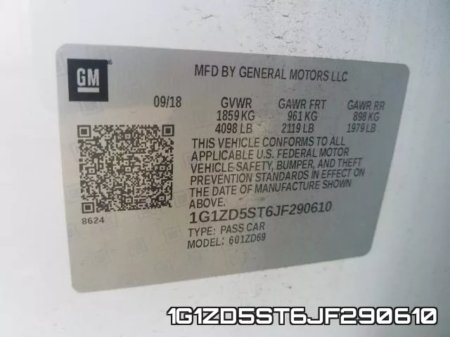 1G1ZD5ST6JF290610 фото 2