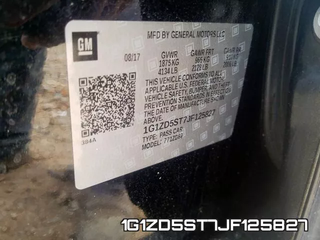 1G1ZD5ST7JF125827 фото 2