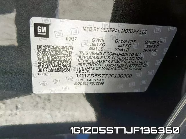 1G1ZD5ST7JF136360 фото 2