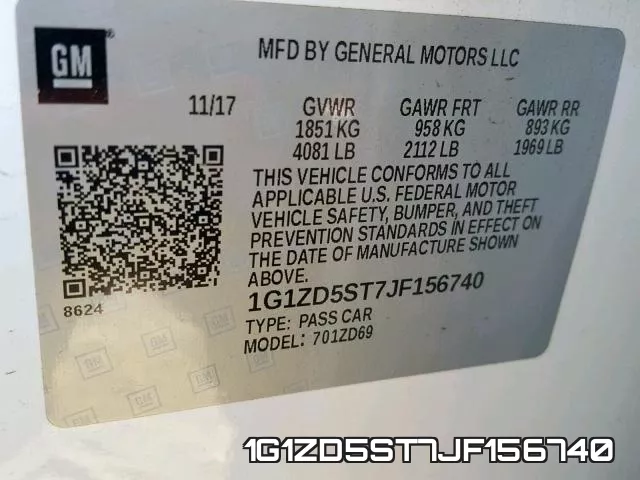 1G1ZD5ST7JF156740 фото 2
