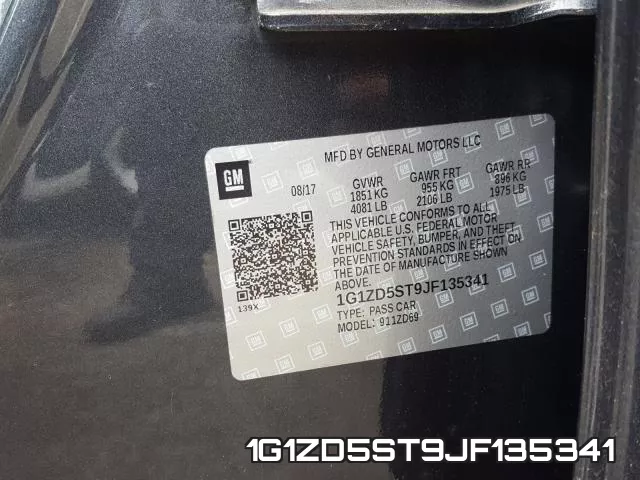 1G1ZD5ST9JF135341 фото 2
