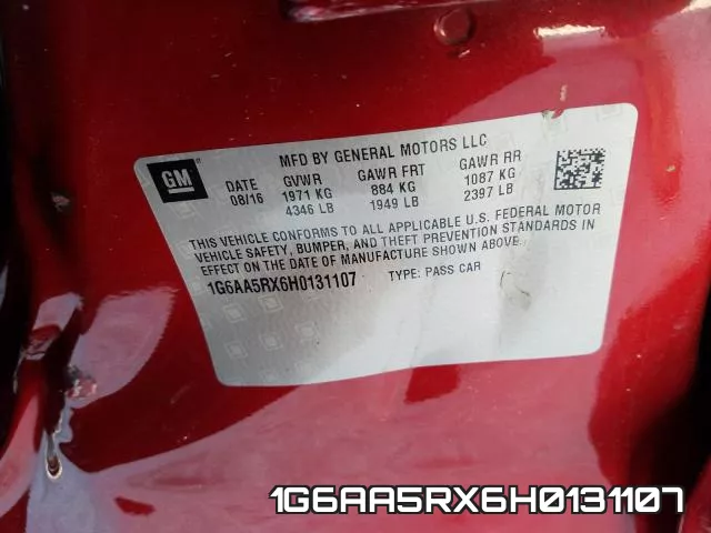 1G6AA5RX6H0131107 фото 2