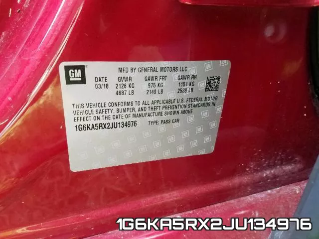 1G6KA5RX2JU134976 фото 2