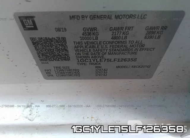 1GC1YLE75LF126358 фото 10