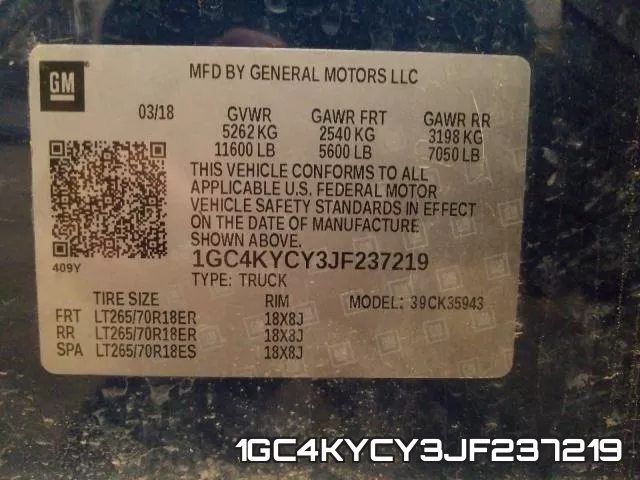 1GC4KYCY3JF237219 фото 2