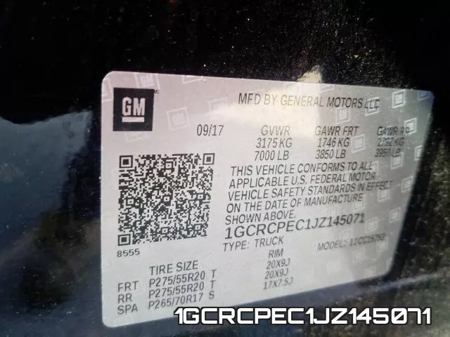 1GCRCPEC1JZ145071 фото 2
