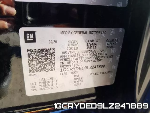 1GCRYDED9LZ247889 фото 2
